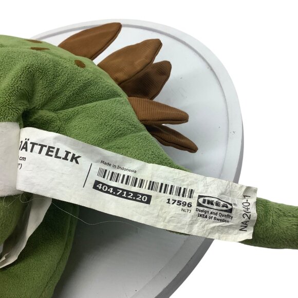 Ikea Jattelik Stegosaurus Dinosaur Plush Stuffed Animal Green 20" - Picture 2 of 8